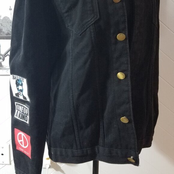 Heavy Fur Lined Black Denim Jacket - Picture 7 of 9